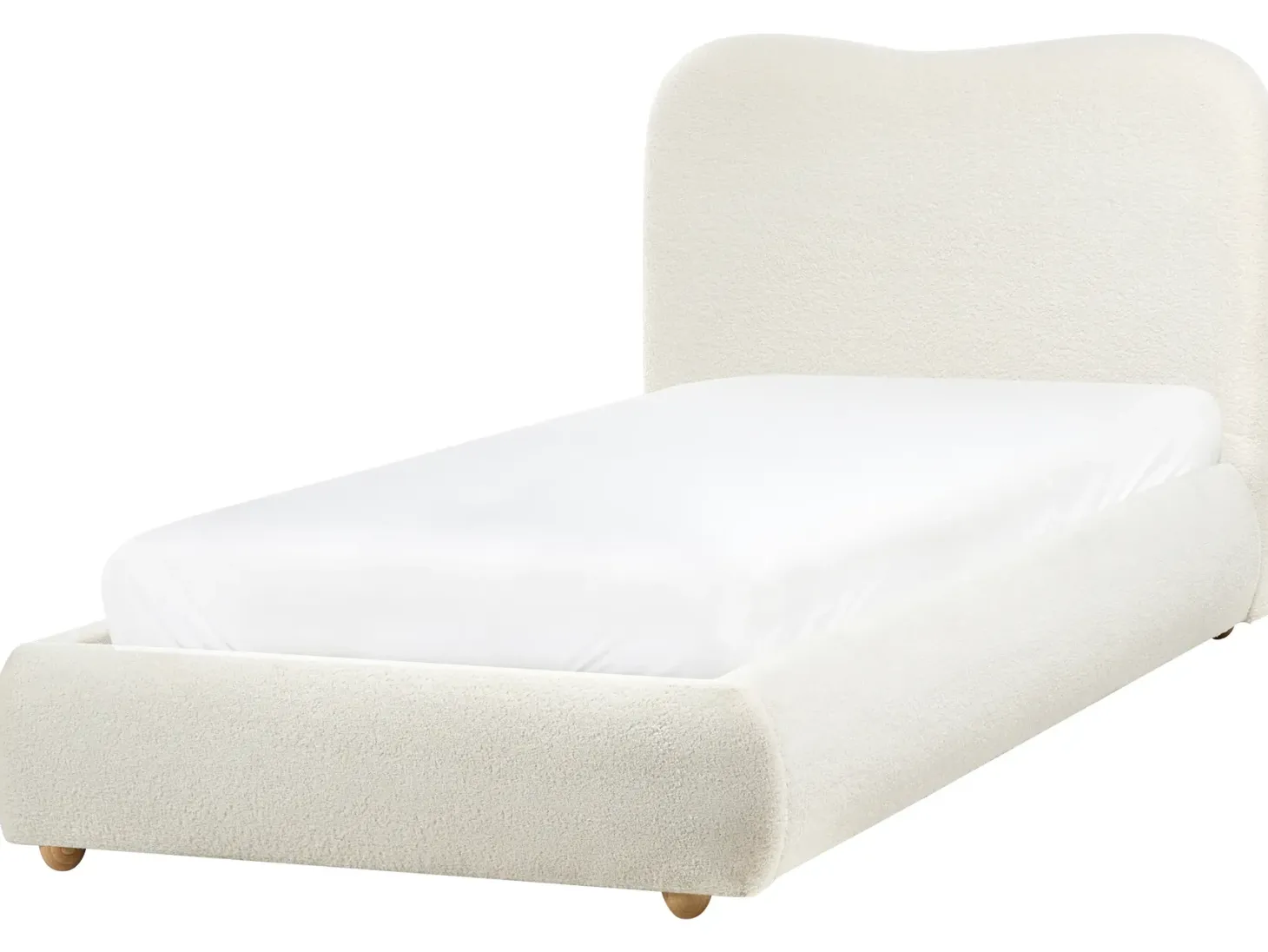 Seng med opbevaring BLAGNAC Boucle Cremehvid 90 x 200 cm