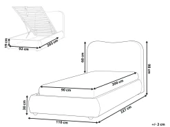 Seng med opbevaring BLAGNAC Boucle Cremehvid 90 x 200 cm