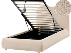 Seng med opbevaring BLAGNAC Boucle Beige 90 x 200 cm