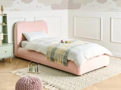 Seng med opbevaring BLAGNAC Boucle Lyserød 90 x 200 cm