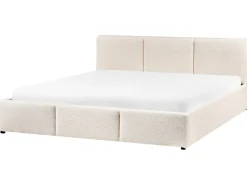 Seng med opbevaring BOUSSE Boucle Cremehvid 180 x 200 cm