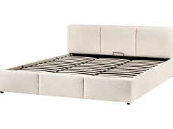 Seng med opbevaring BOUSSE Boucle Cremehvid 180 x 200 cm