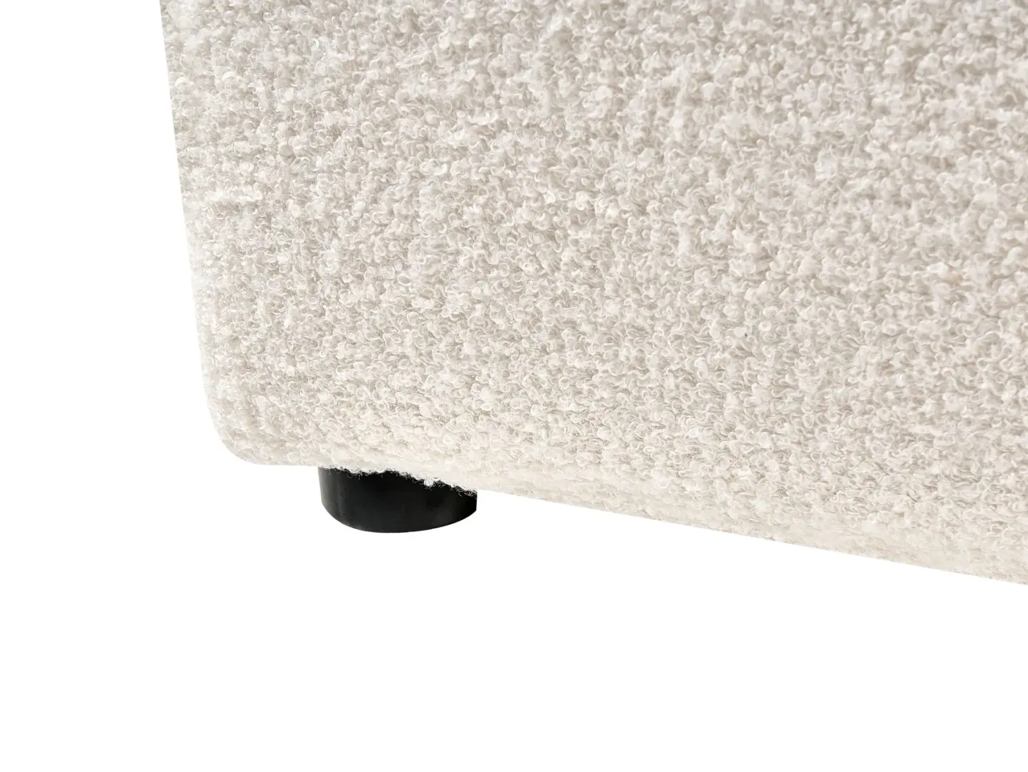 Seng med opbevaring BOUSSE Boucle Cremehvid 180 x 200 cm