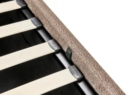 Seng med opbevaring BOUSSE Boucle Brungrå 180 x 200 cm