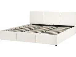 Seng med opbevaring BOUSSE Cremehvid 180 x 200 cm