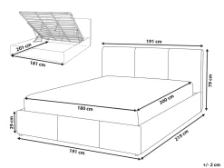 Seng med opbevaring BOUSSE Cremehvid 180 x 200 cm