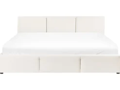 Seng med opbevaring BOUSSE Cremehvid 180 x 200 cm