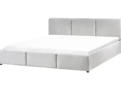 Seng med opbevaring BOUSSE Velour Lysegrå 180 x 200 cm