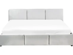 Seng med opbevaring BOUSSE Velour Lysegrå 180 x 200 cm