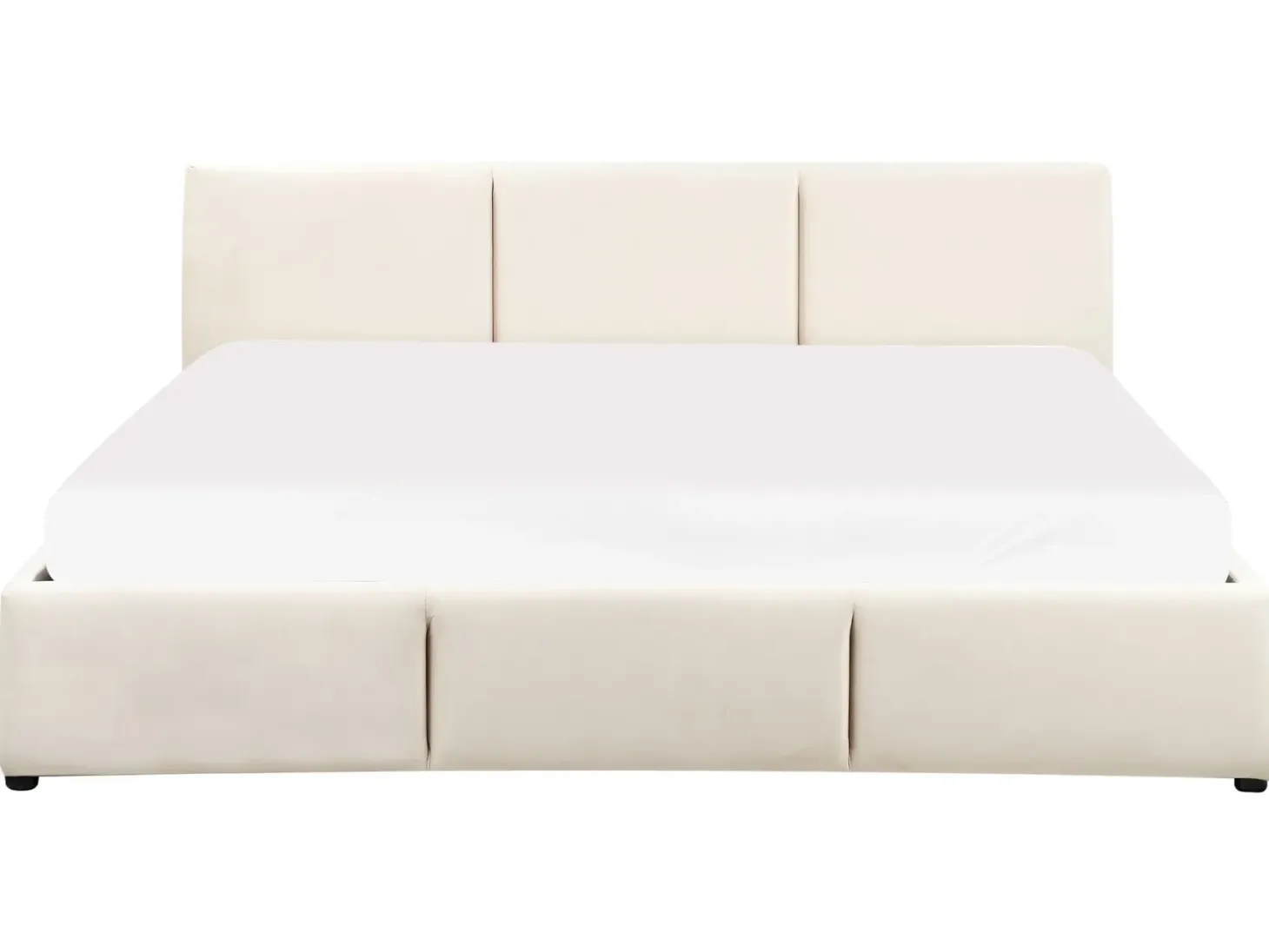 Seng med opbevaring BOUSSE Velour Lys Beige 180 x 200 cm