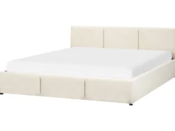 Seng med opbevaring BOUSSE Velour Lys Beige 180 x 200 cm