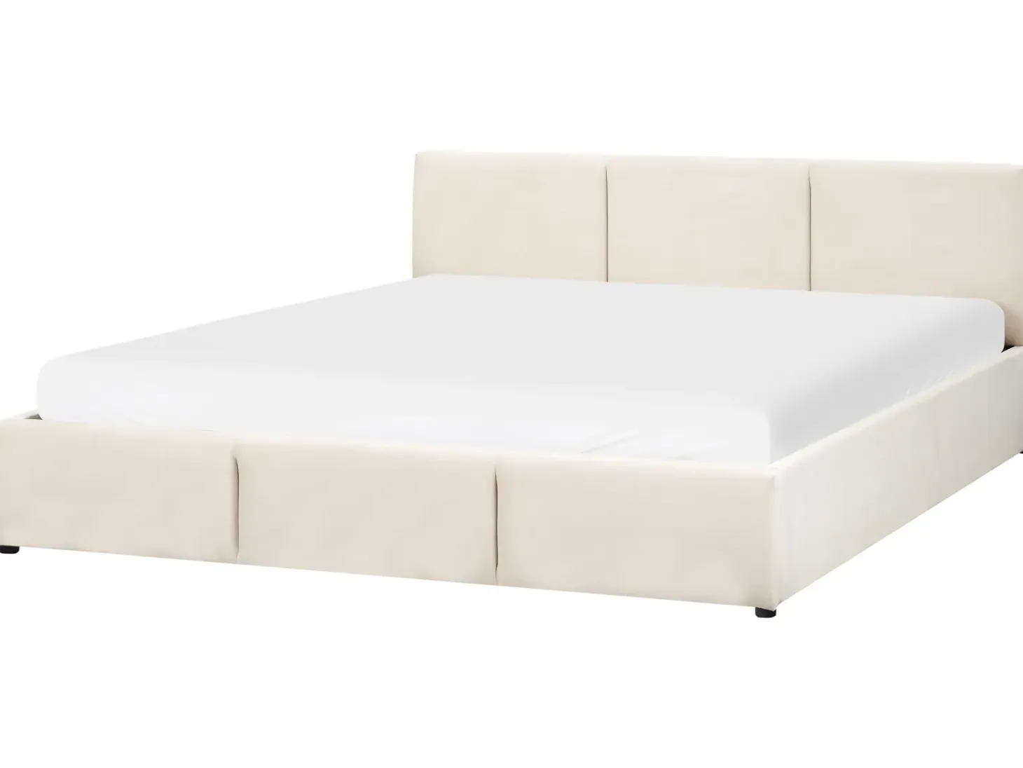 Seng med opbevaring BOUSSE Velour Lys Beige 180 x 200 cm