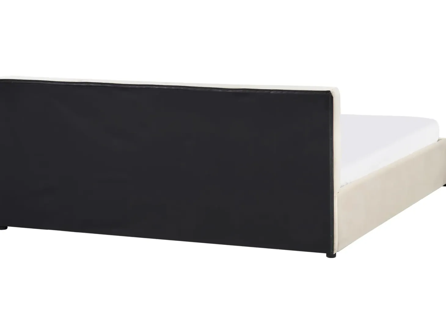 Seng med opbevaring BOUSSE Velour Lys Beige 180 x 200 cm