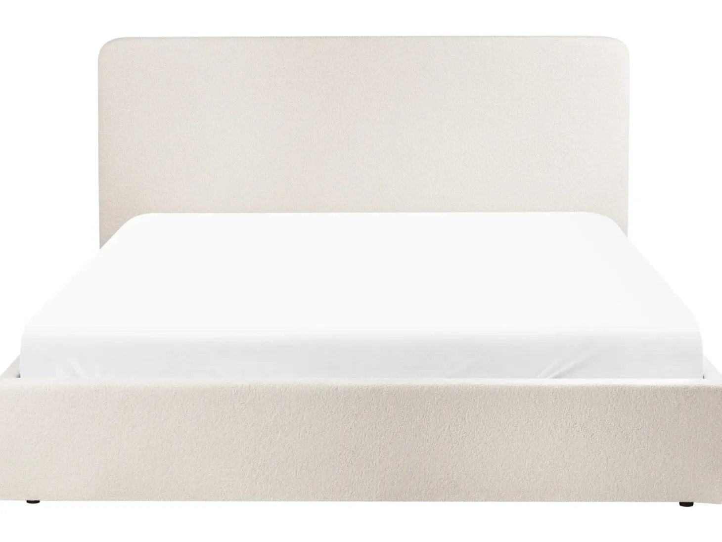 Seng med opbevaring BRENON Boucle Cremehvid 180 x 200 cm