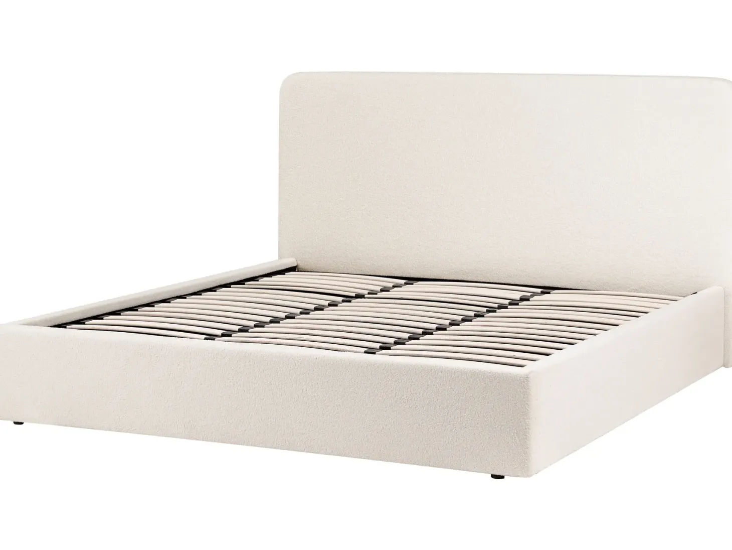 Seng med opbevaring BRENON Boucle Cremehvid 180 x 200 cm