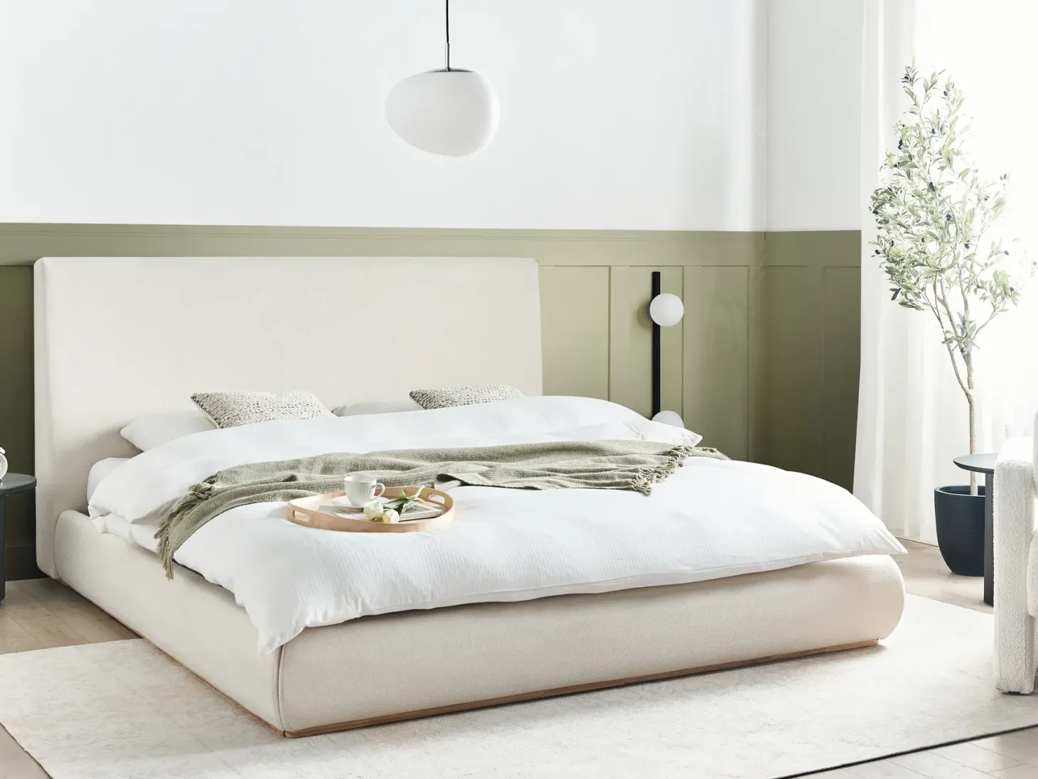 Seng med opbevaring CAMPAGNE Lys Beige 180 x 200 cm
