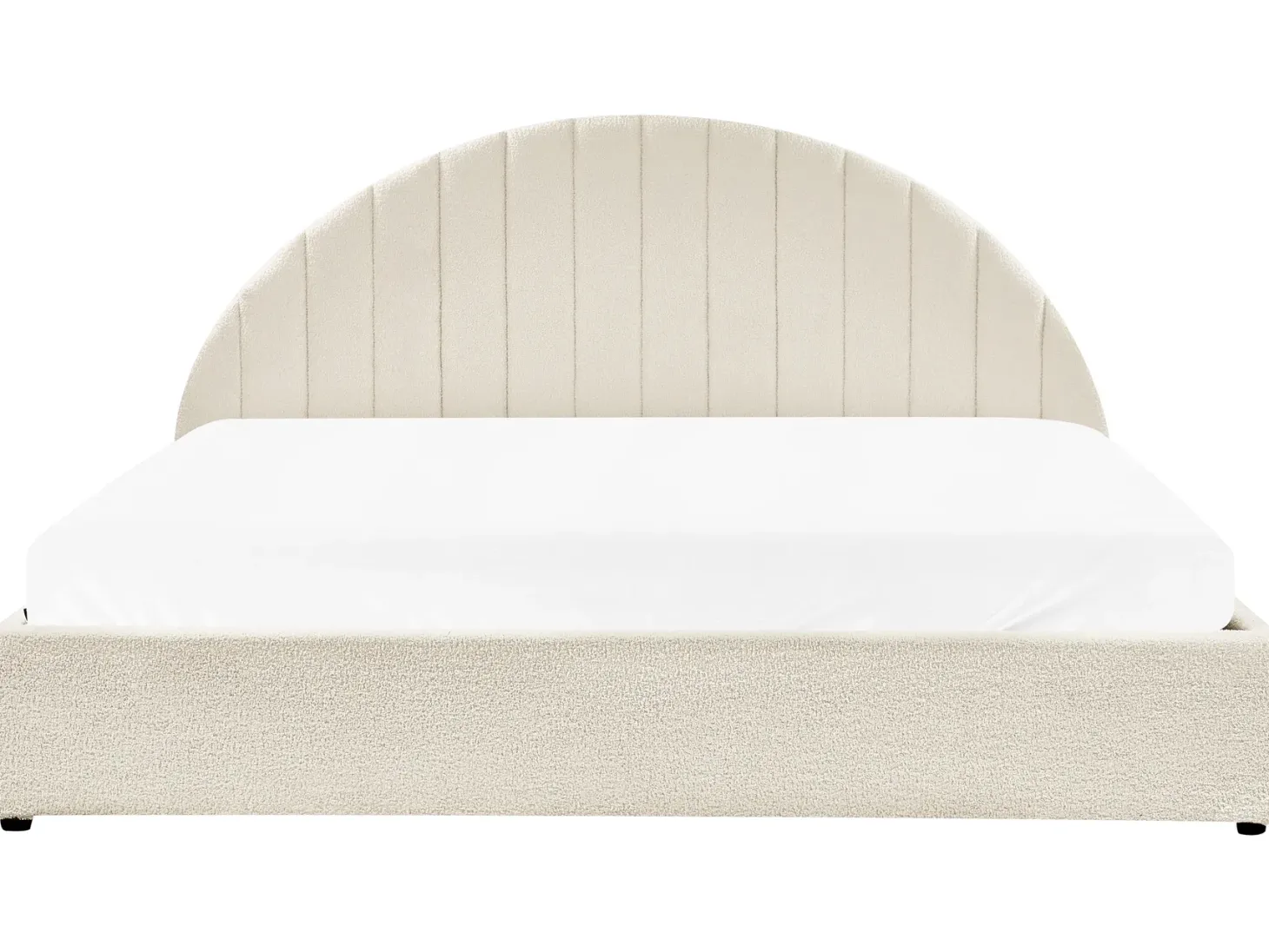 Seng med opbevaring CHADENET Boucle Cremehvid 180 x 200 cm