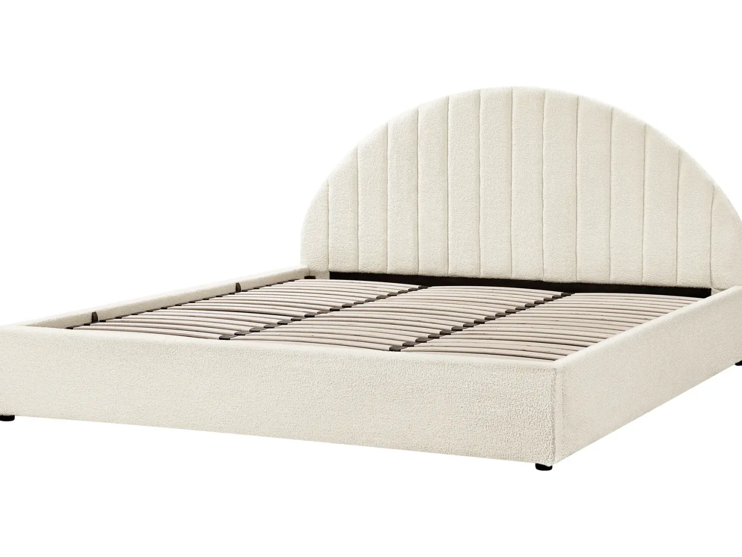 Seng med opbevaring CHADENET Boucle Cremehvid 180 x 200 cm