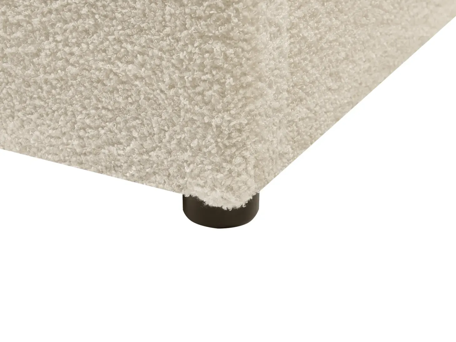 Seng med opbevaring CHADENET Boucle Cremehvid 180 x 200 cm
