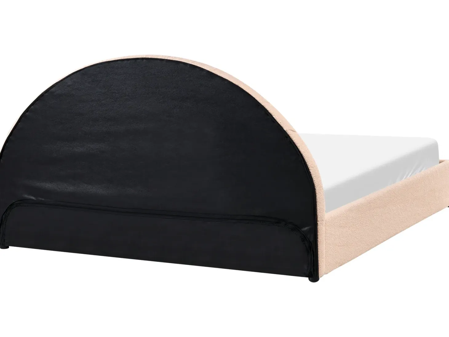 Seng med opbevaring CHADENET Boucle Ferskenagtig lyserød 180 x 200 cm