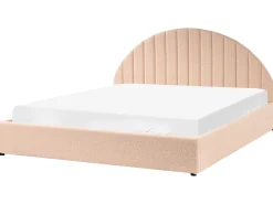 Seng med opbevaring CHADENET Boucle Ferskenagtig lyserød 180 x 200 cm