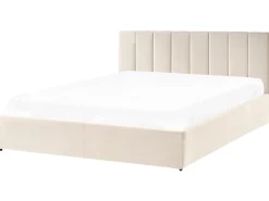 Seng med opbevaring DREUX Velour Lys Beige 180 x 200 cm