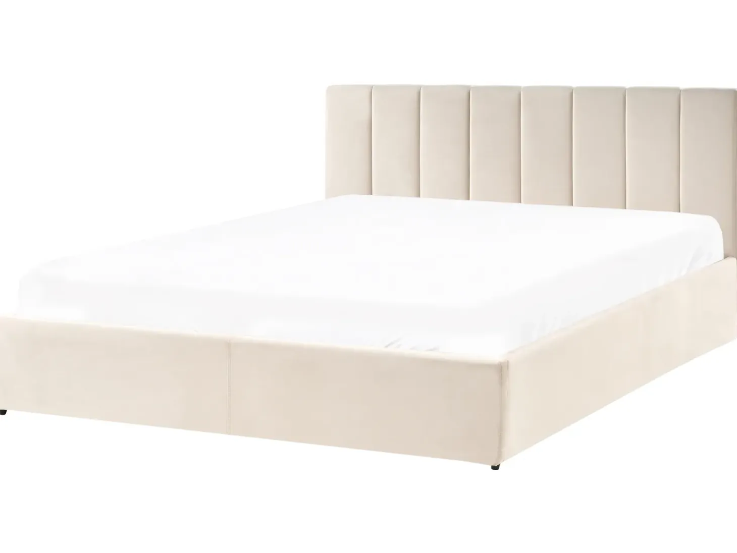 Seng med opbevaring DREUX Velour Lys Beige 180 x 200 cm
