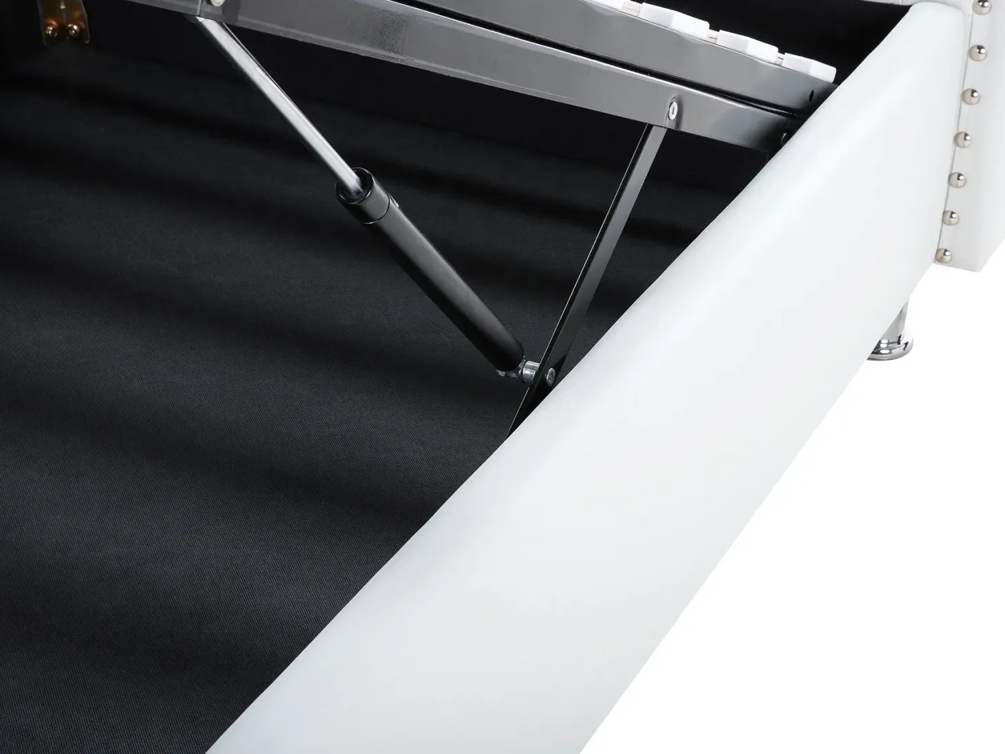 Seng med opbevaring Kunstlæder METZ 90 x 200 cm Hvid