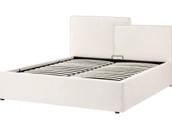 Seng med opbevaring LAGARDE Cremehvid 160 x 200 cm