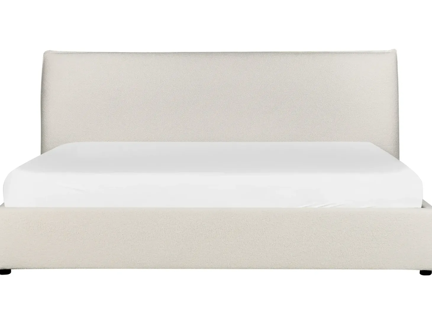 Seng med opbevaring LAVAUR Boucle Cremehvid 180 x 200 cm