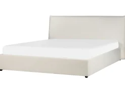 Seng med opbevaring LAVAUR Boucle Cremehvid 180 x 200 cm