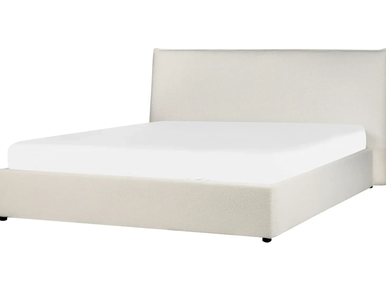 Seng med opbevaring LAVAUR Boucle Cremehvid 180 x 200 cm