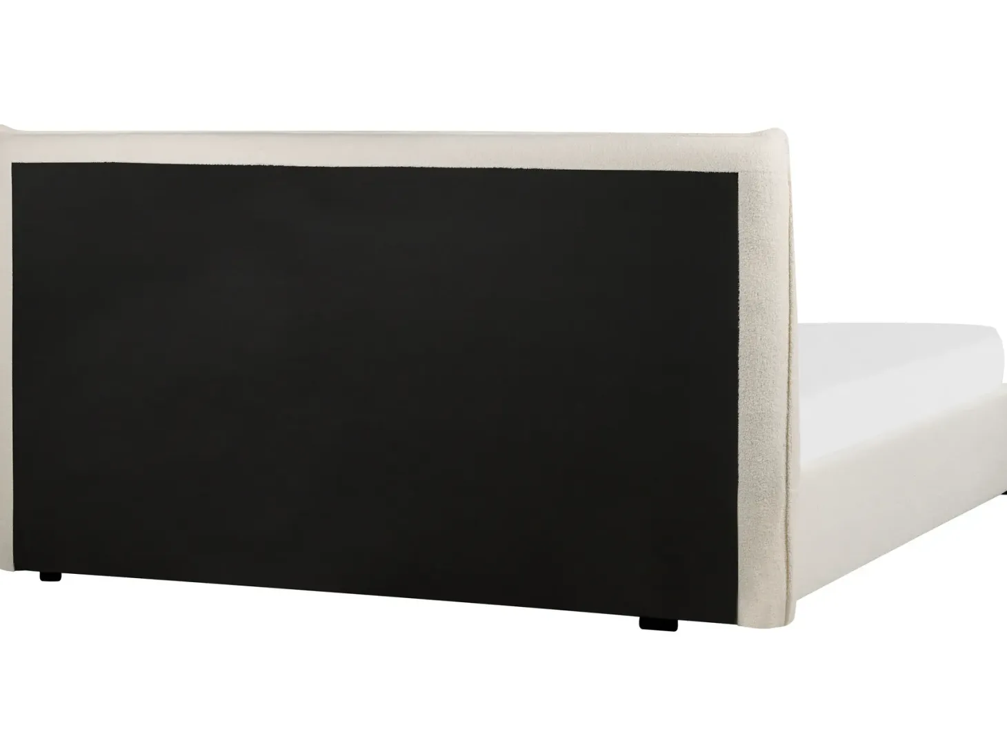 Seng med opbevaring LAVAUR Boucle Cremehvid 180 x 200 cm