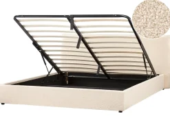 Seng med opbevaring LAVAUR Boucle Beige 180 x 200 cm