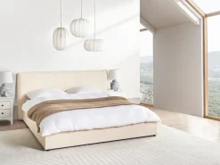 Seng med opbevaring LAVAUR Boucle Beige 180 x 200 cm