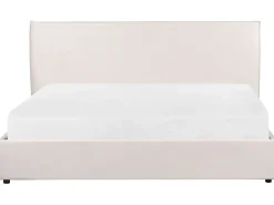 Seng med opbevaring LAVAUR Velour Cremehvid 180 x 200 cm