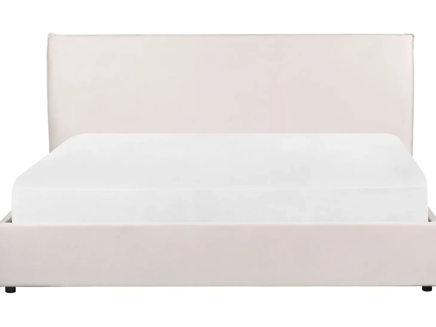 Seng med opbevaring LAVAUR Velour Cremehvid 180 x 200 cm