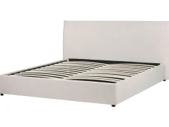 Seng med opbevaring LAVAUR Velour Cremehvid 180 x 200 cm