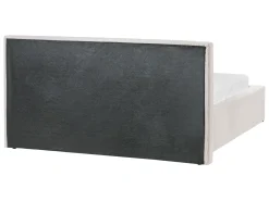 Seng med opbevaring LILLEBONNE Fløjl Lys Beige 140 x 200 cm