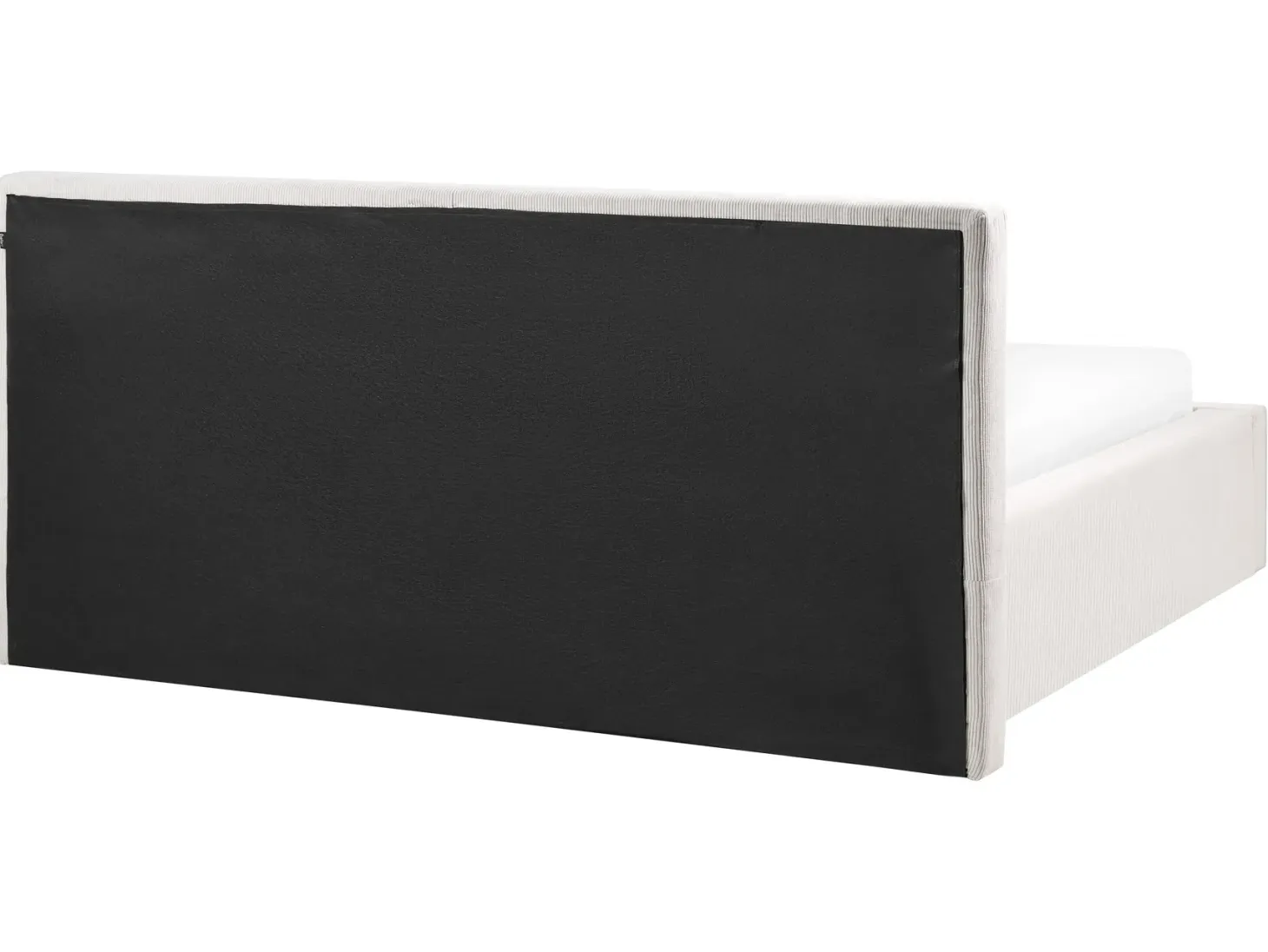 Seng med opbevaring LILLEBONNE Fløjl Lys Beige 160 x 200 cm