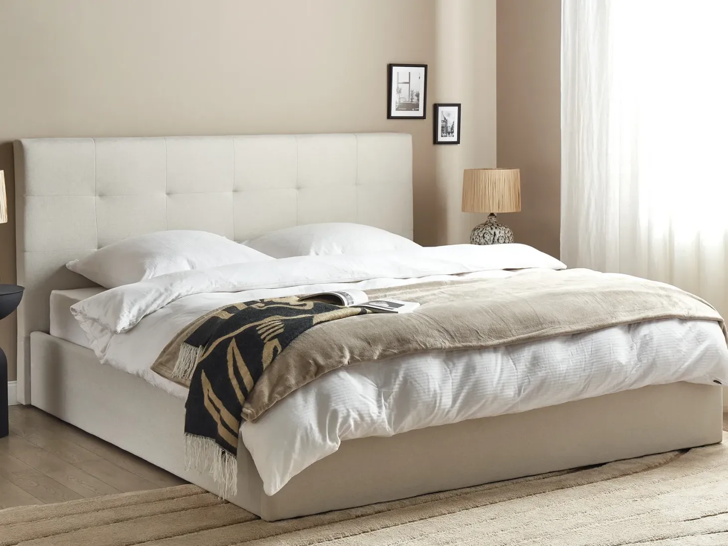 Seng med opbevaring LORIENT Beige 180 x 200 cm