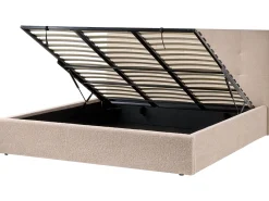 Seng med opbevaring LORIENT Boucle Beige 180 x 200 cm