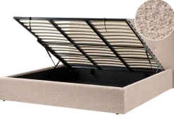 Seng med opbevaring LORIENT Boucle Beige 180 x 200 cm