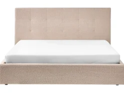 Seng med opbevaring LORIENT Boucle Beige 180 x 200 cm
