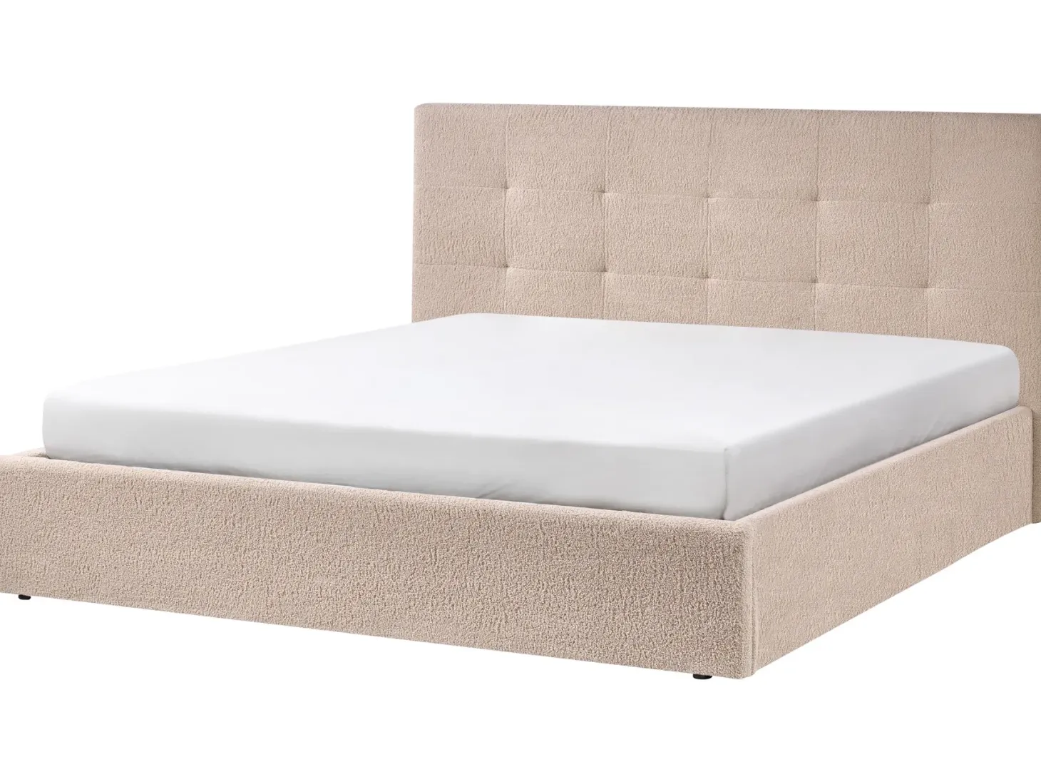 Seng med opbevaring LORIENT Boucle Beige 180 x 200 cm