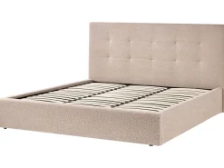 Seng med opbevaring LORIENT Boucle Beige 180 x 200 cm