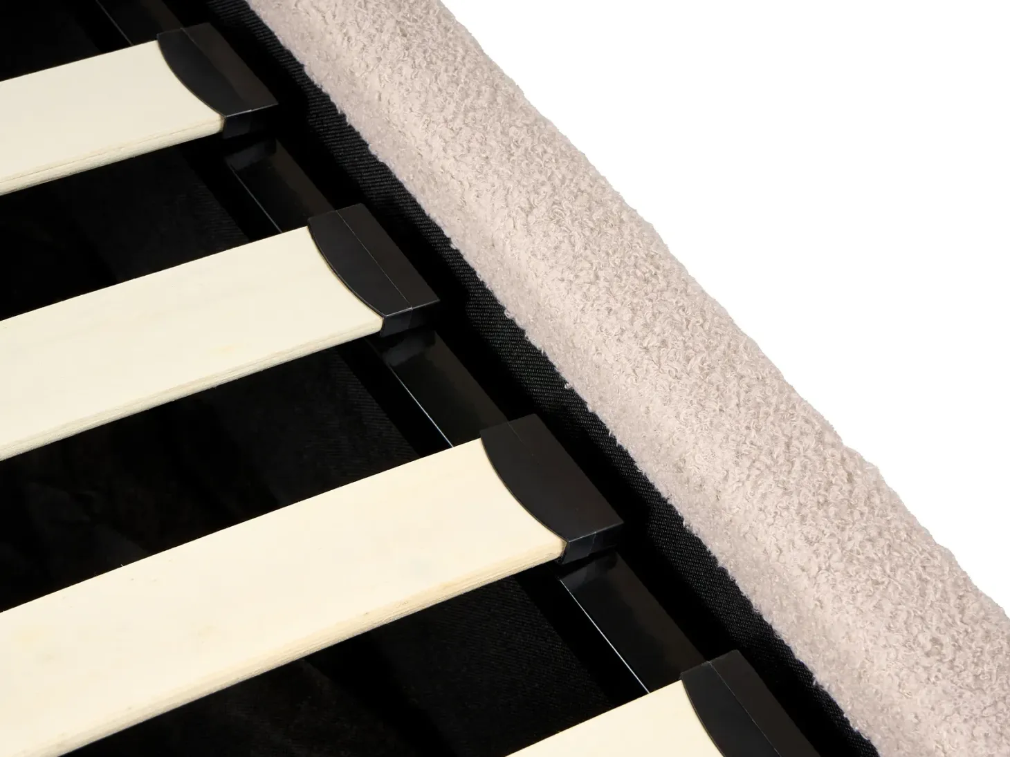 Seng med opbevaring LORIENT Boucle Beige 180 x 200 cm