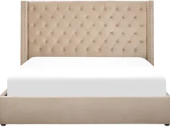 Seng med opbevaring LUBBON Velour Beige 160 x 200 cm