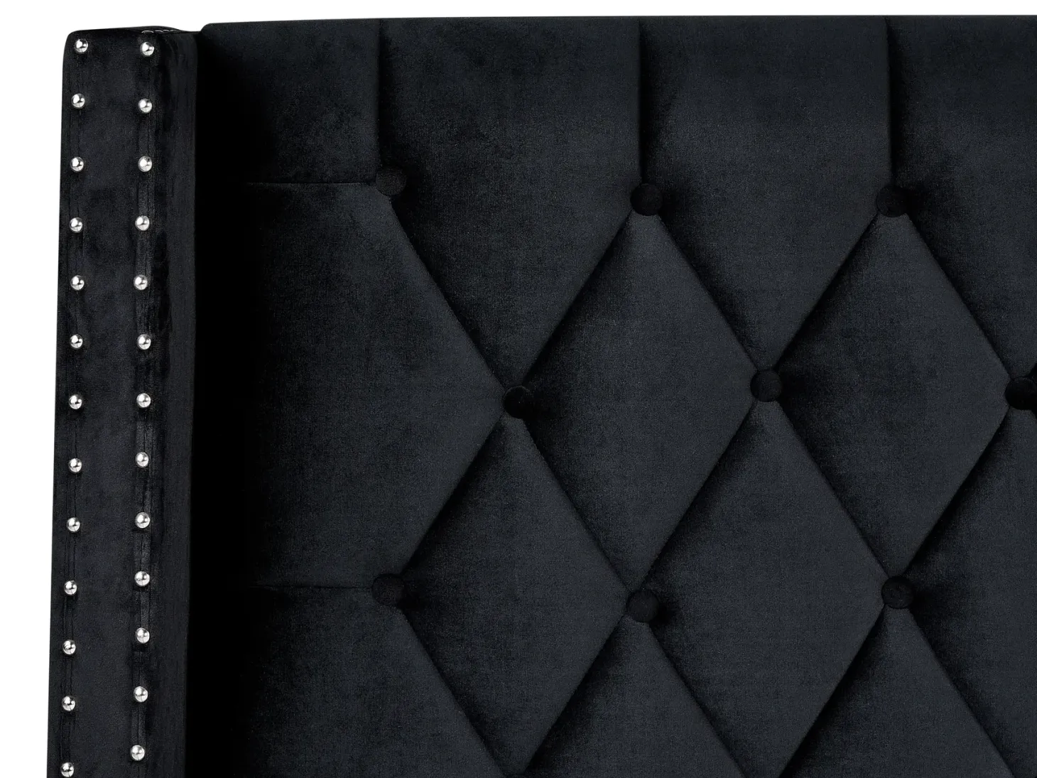 Seng med opbevaring LUBBON Velour Sort 160 x 200 cm