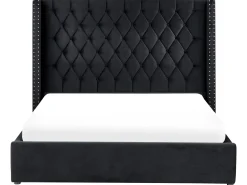 Seng med opbevaring LUBBON Velour Sort 160 x 200 cm